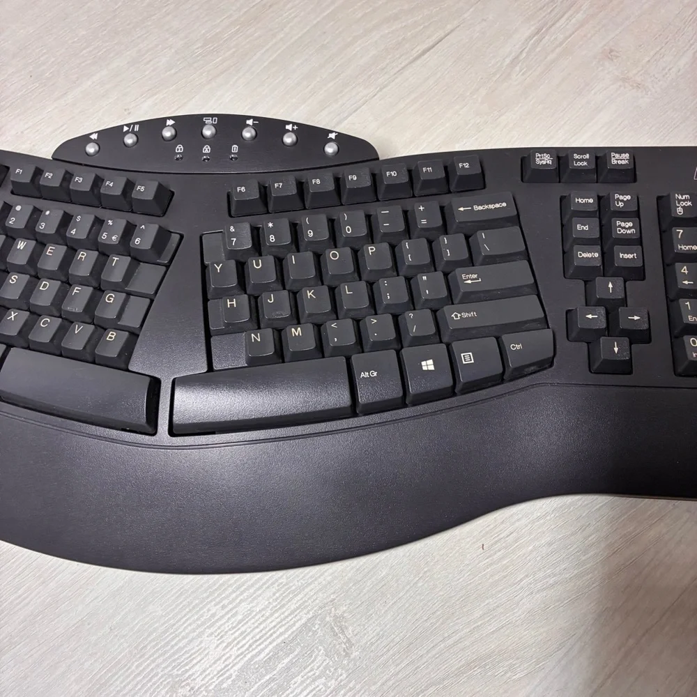 Perixx Ergonomic Office Wireless Split Keyboard Work From Home Desk Setup